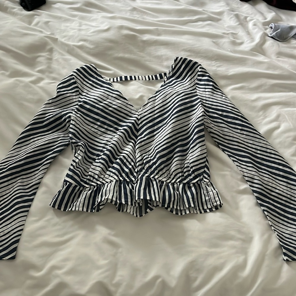 Express striped low back top